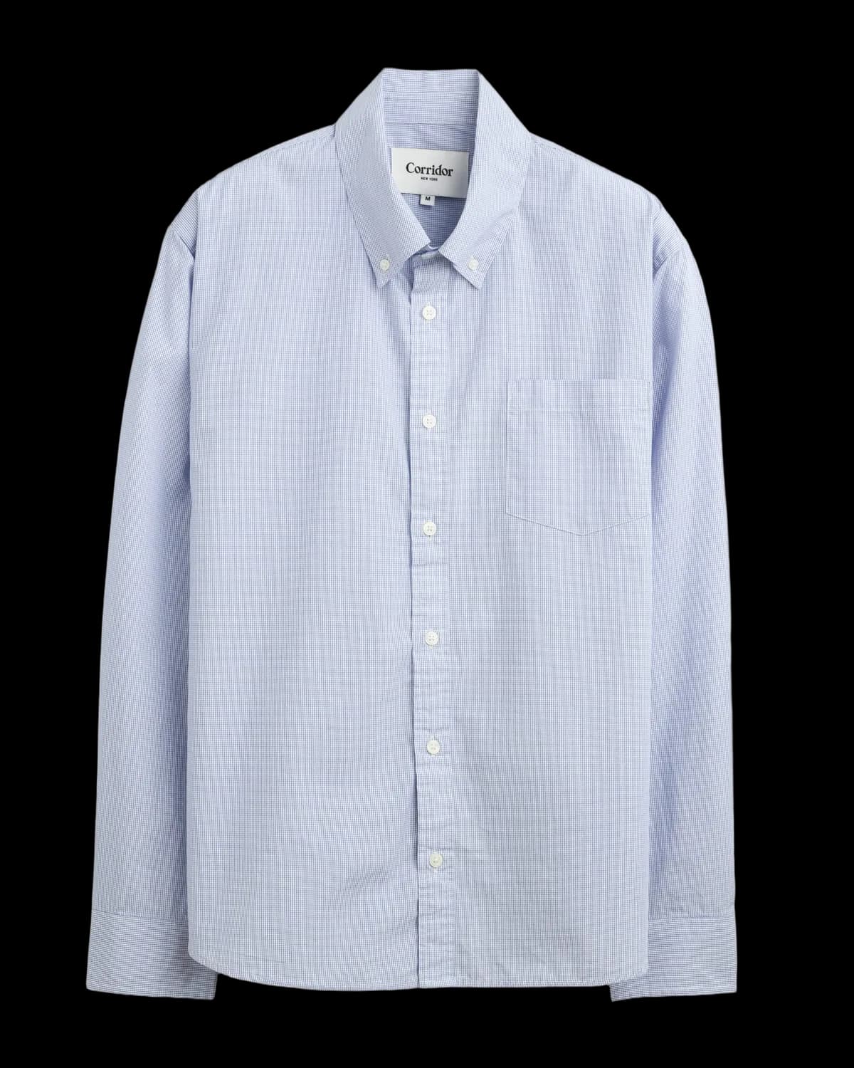 Windowpane Poplin LS