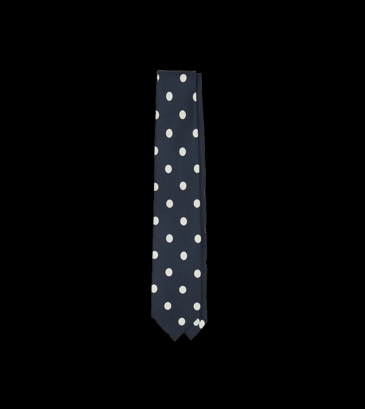Black Large Polka Dot Silk Self-Tipped Tie