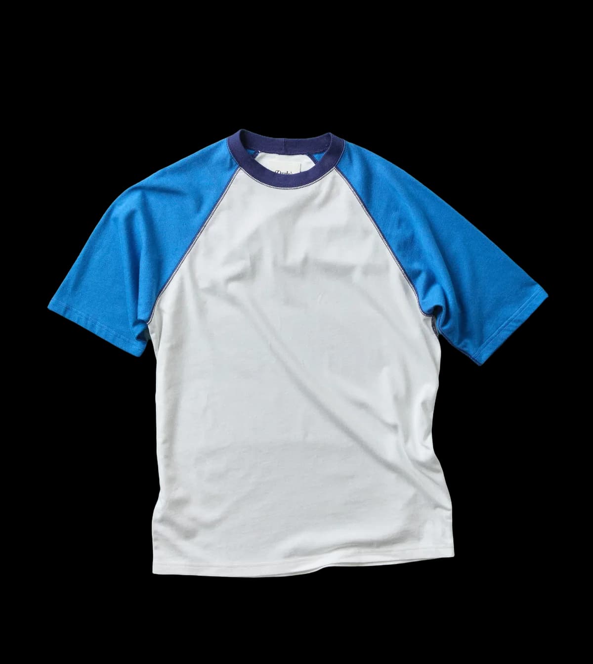White and Blue Raglan Sleeve Hiking T-Shirt