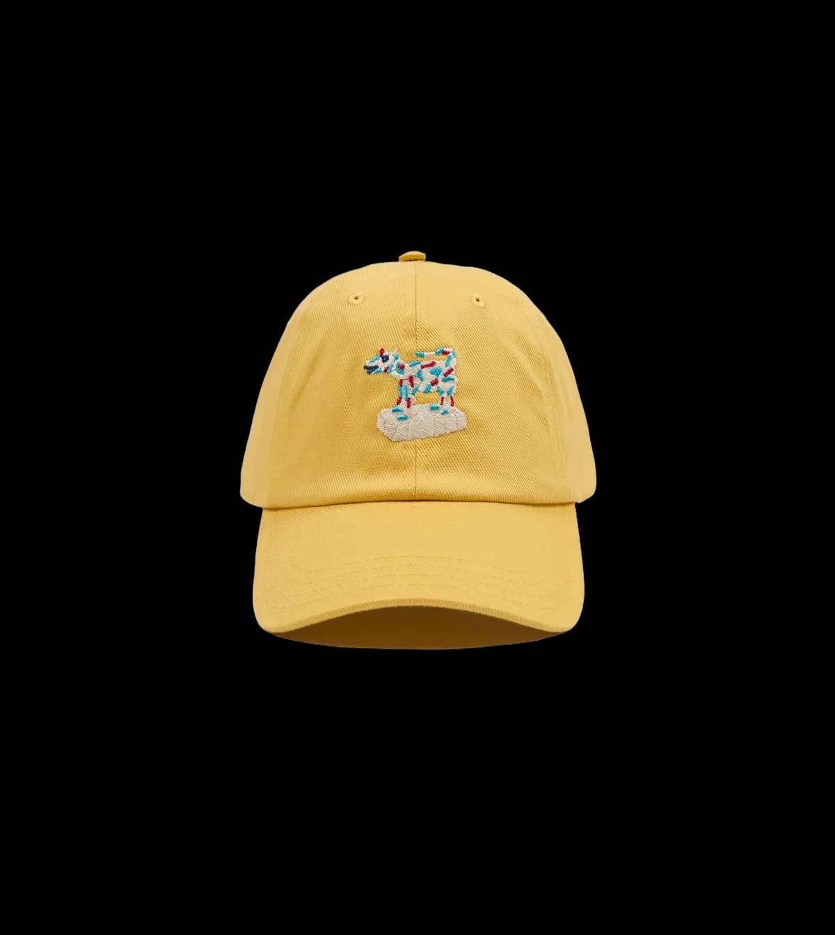Yellow 'Cow Figurine' Cotton Twill Baseball Cap