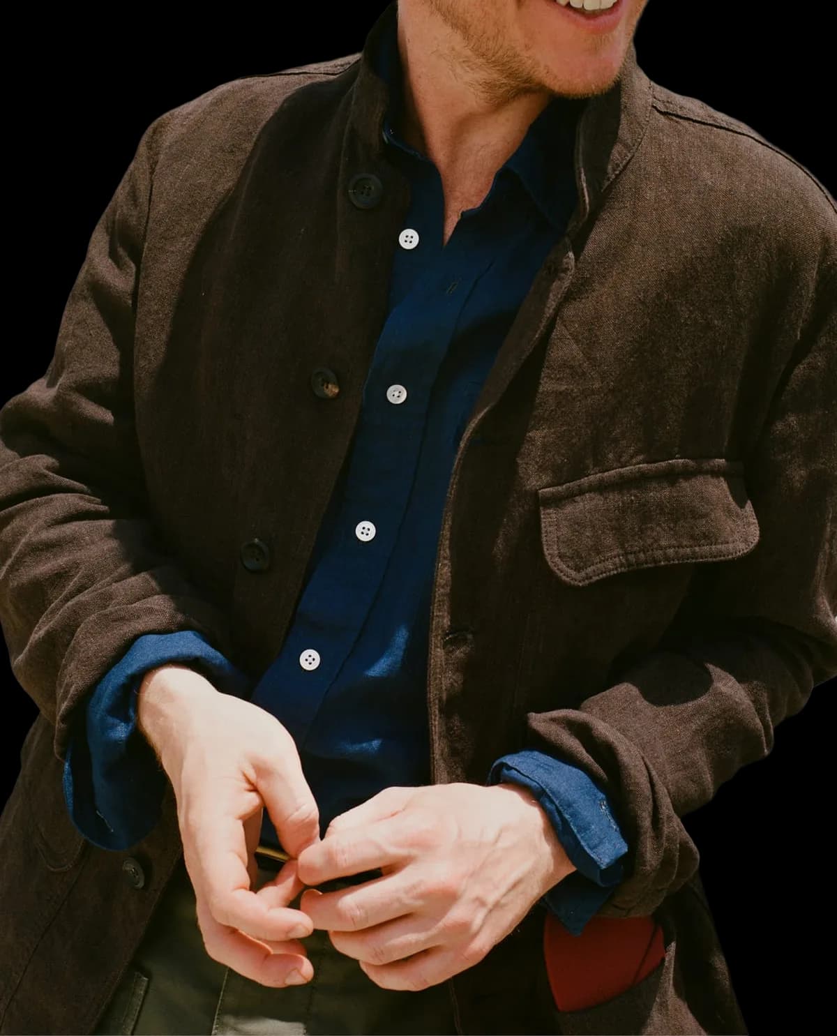 Brown Linen Forestière Jacket