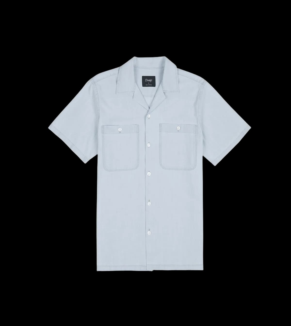 Blue Chambay Short Sleeve Camp Collar Shirt