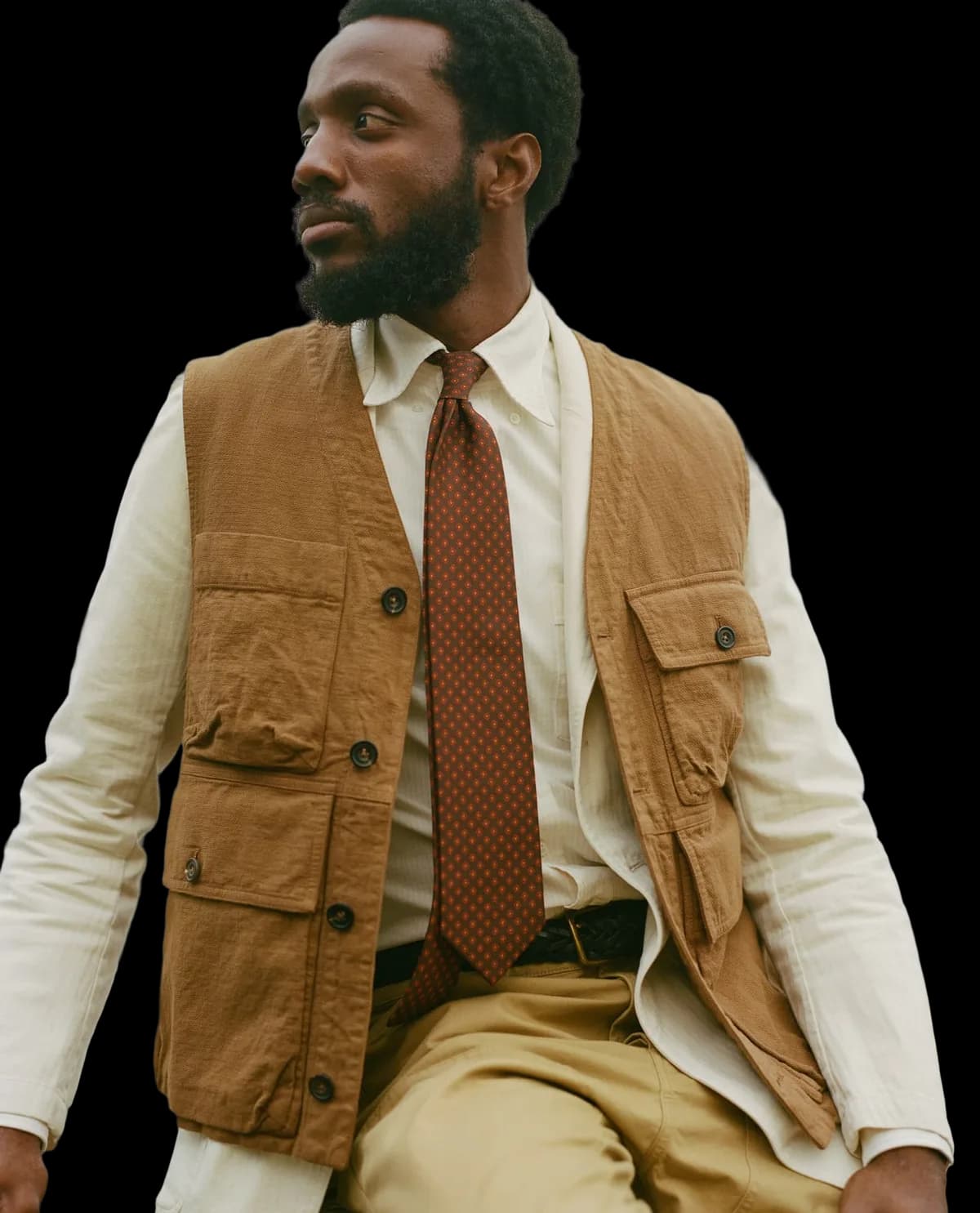 Tobacco Cotton Utility Vest