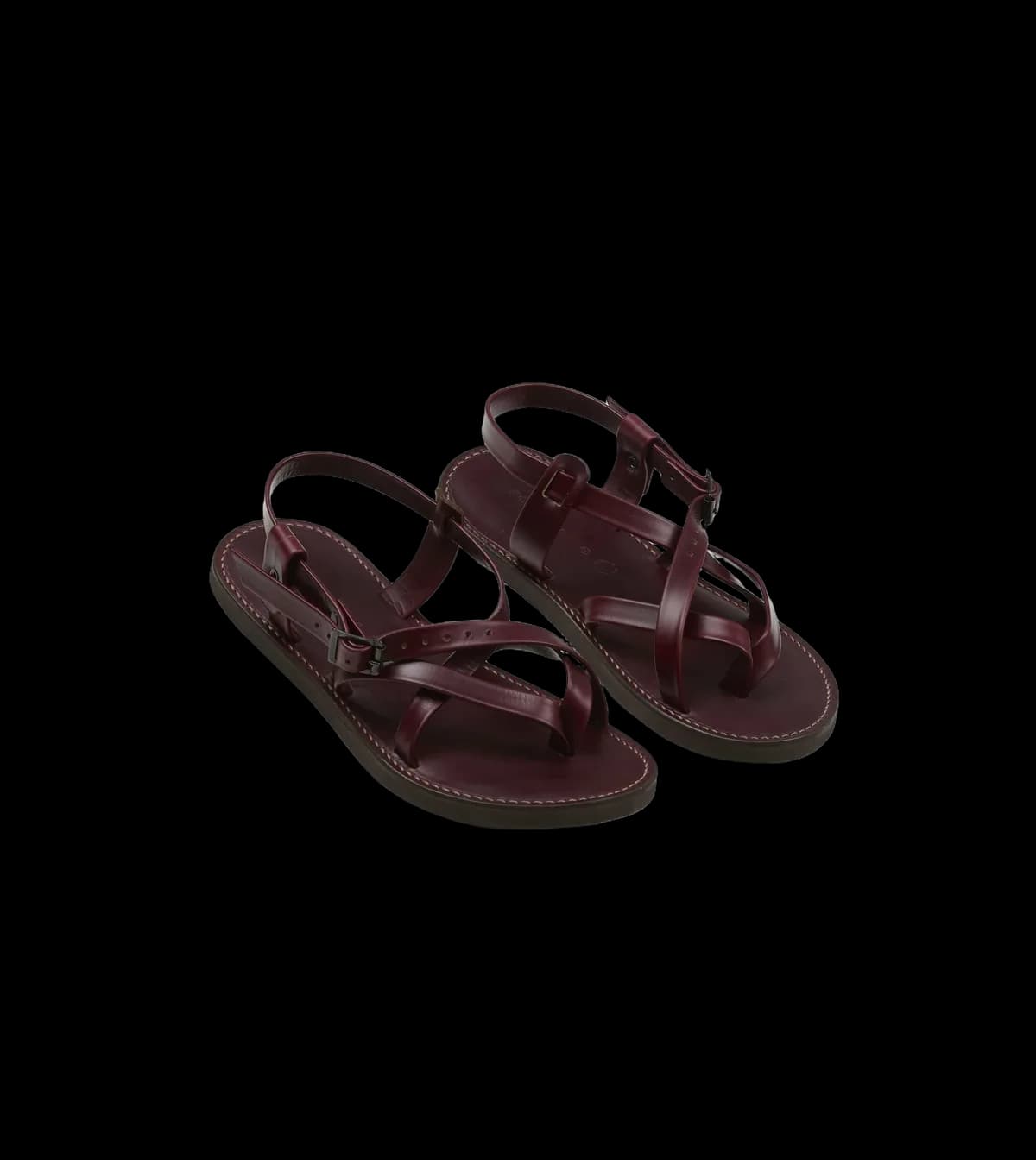 Kovalam Burgundy Leather One Strap Sandal