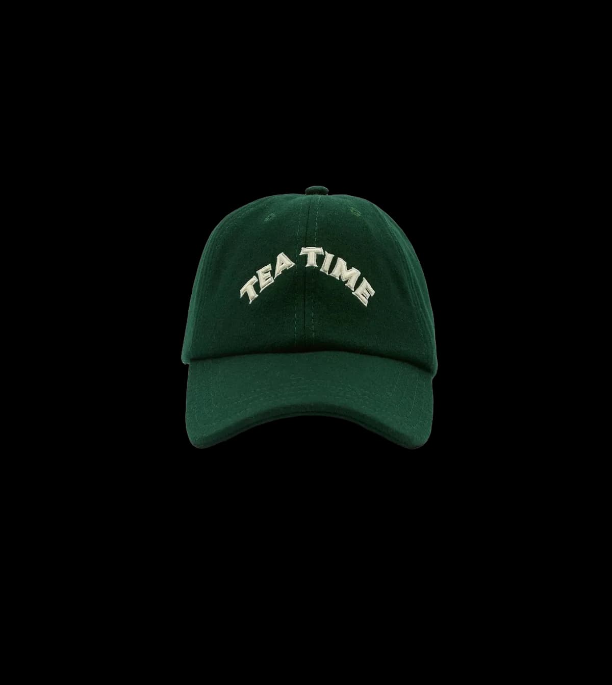 Green 'Tea Time' Wool Baseball Cap