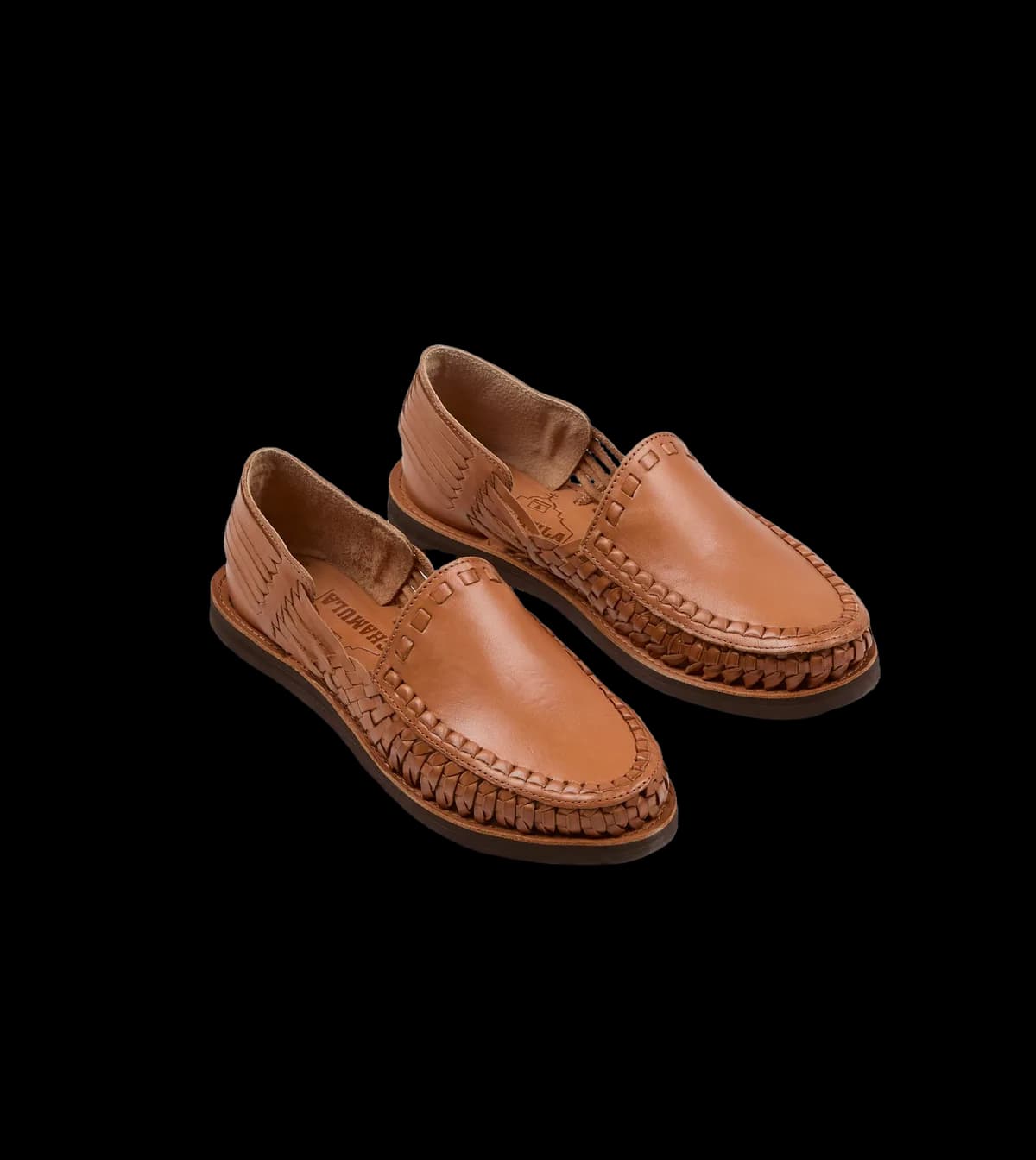 Chamula Tan Leather Durango Woven Sandal
