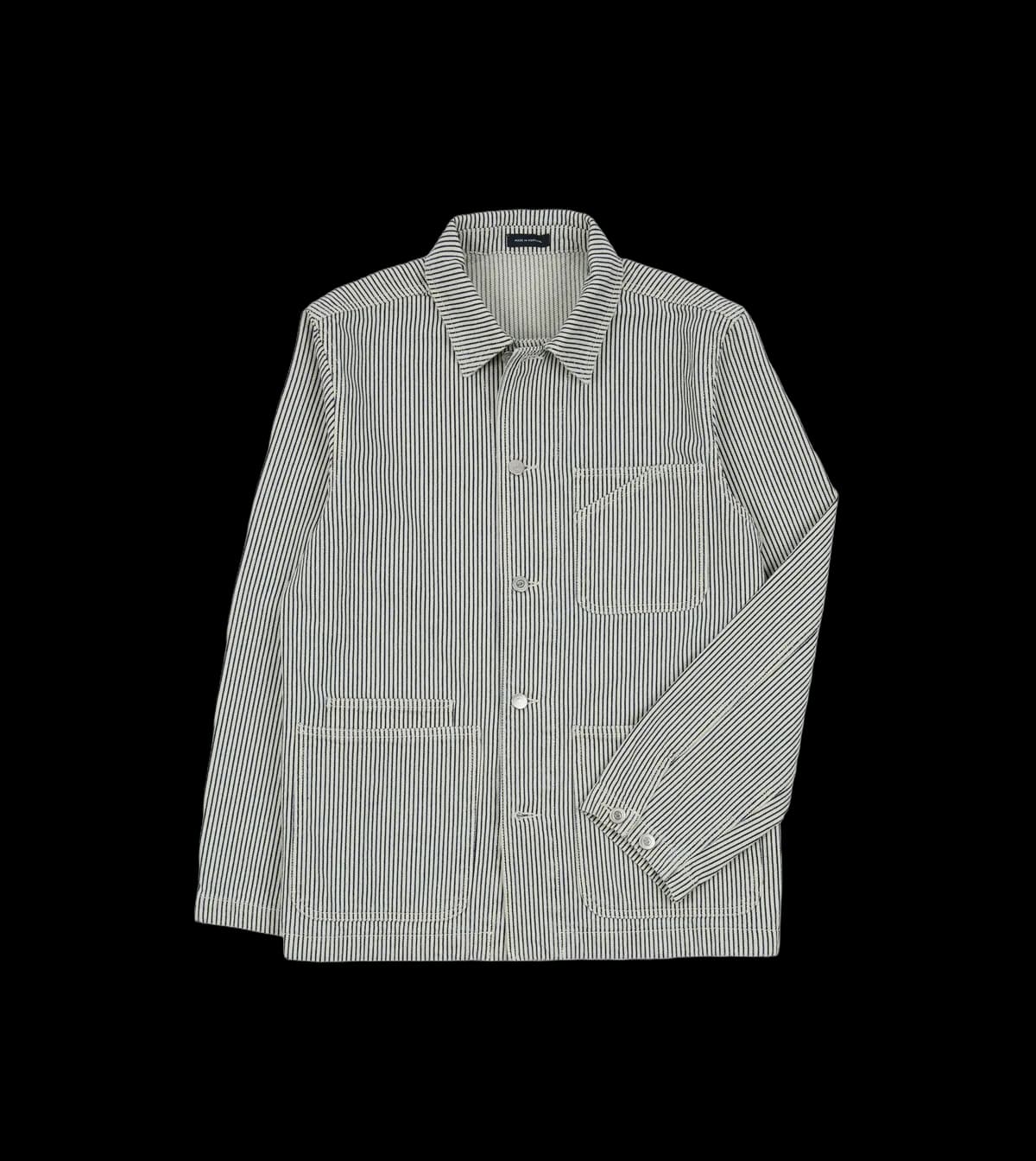 Indigo Stripe Cotton Fatigue Jacket