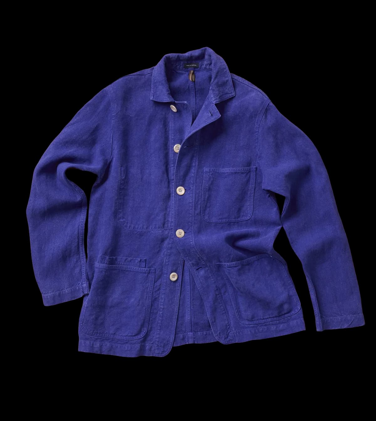 Blue Linen Five-Pocket Chore Jacket