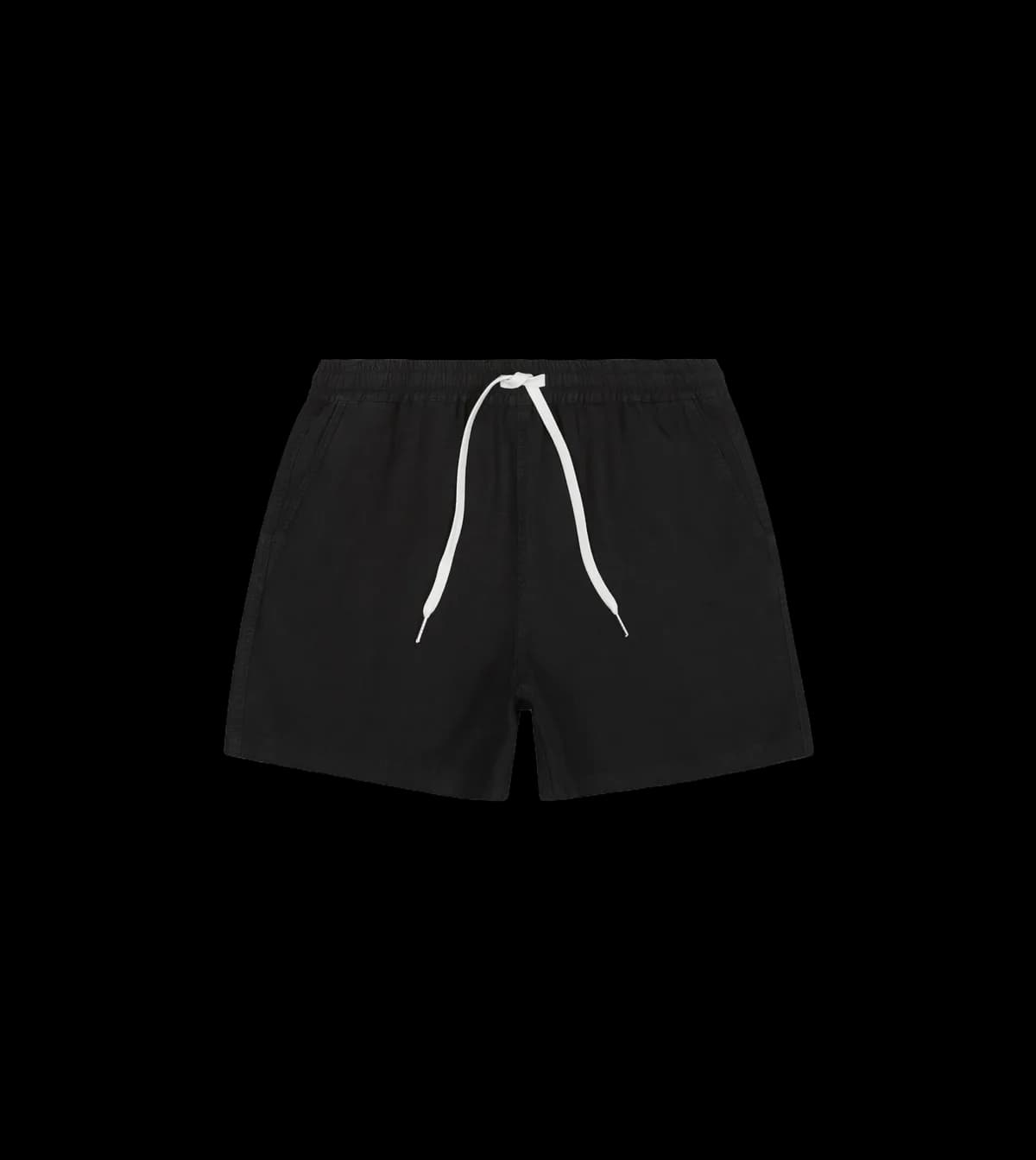 Black Linen Drawstring Shorts