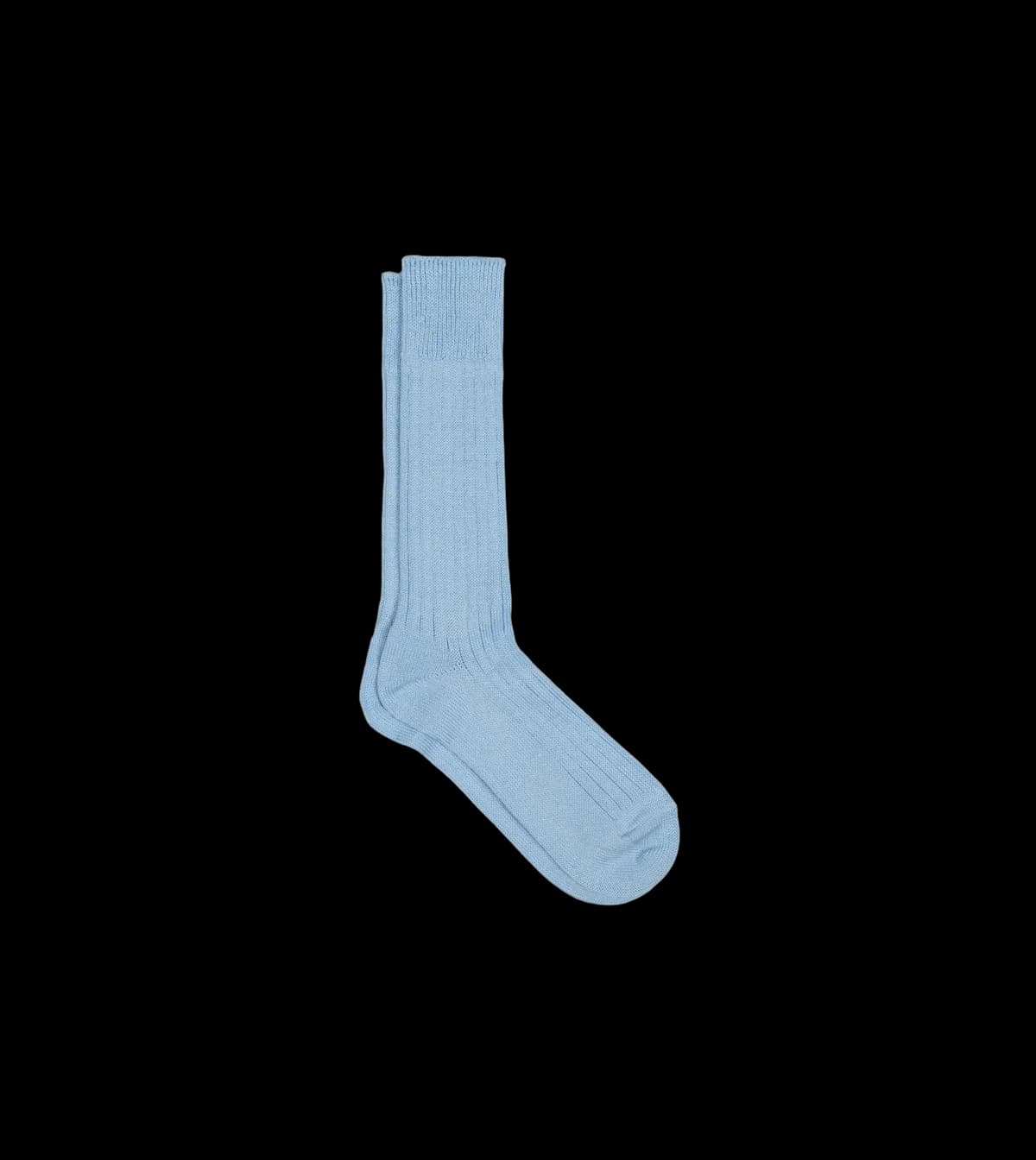 RoToTo Sky Blue Linen-Cotton Ribbed Socks