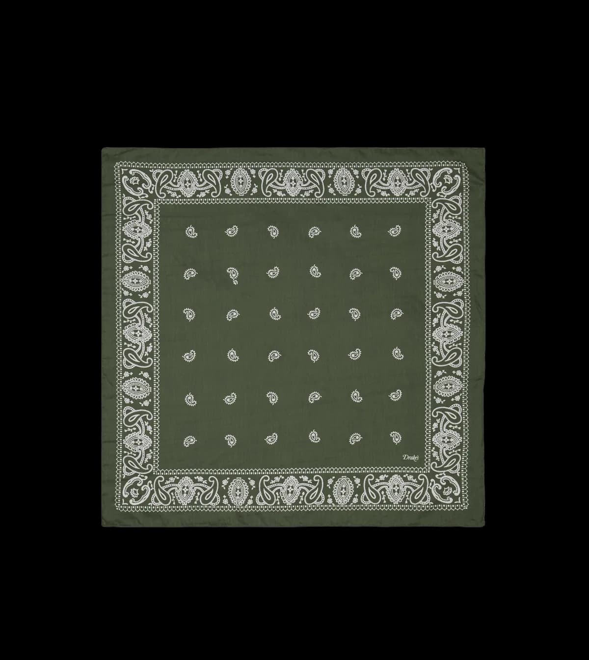 Olive Paisley Cotton-Silk Bandana