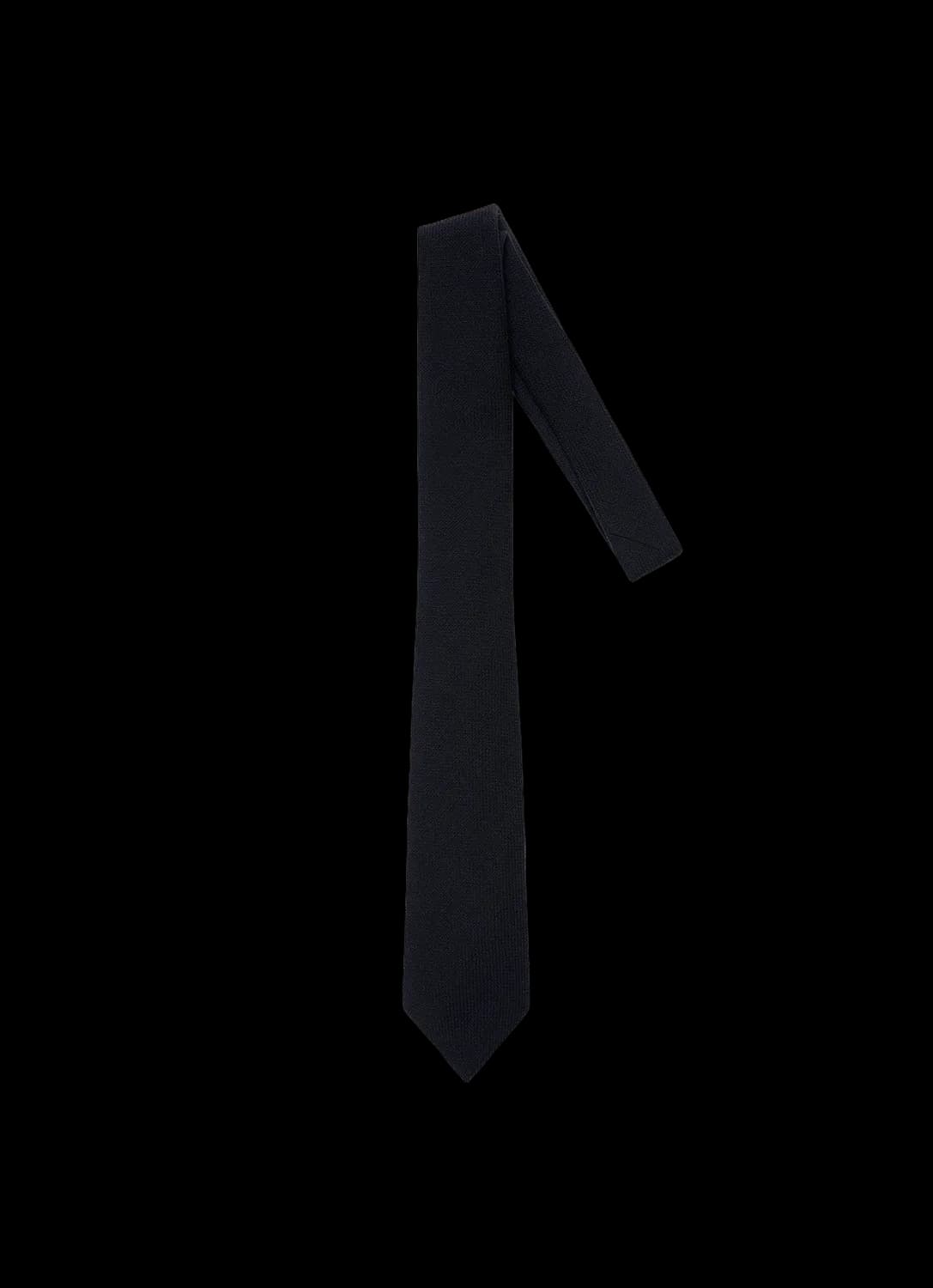 Men's Textured Wool Tie in Navy