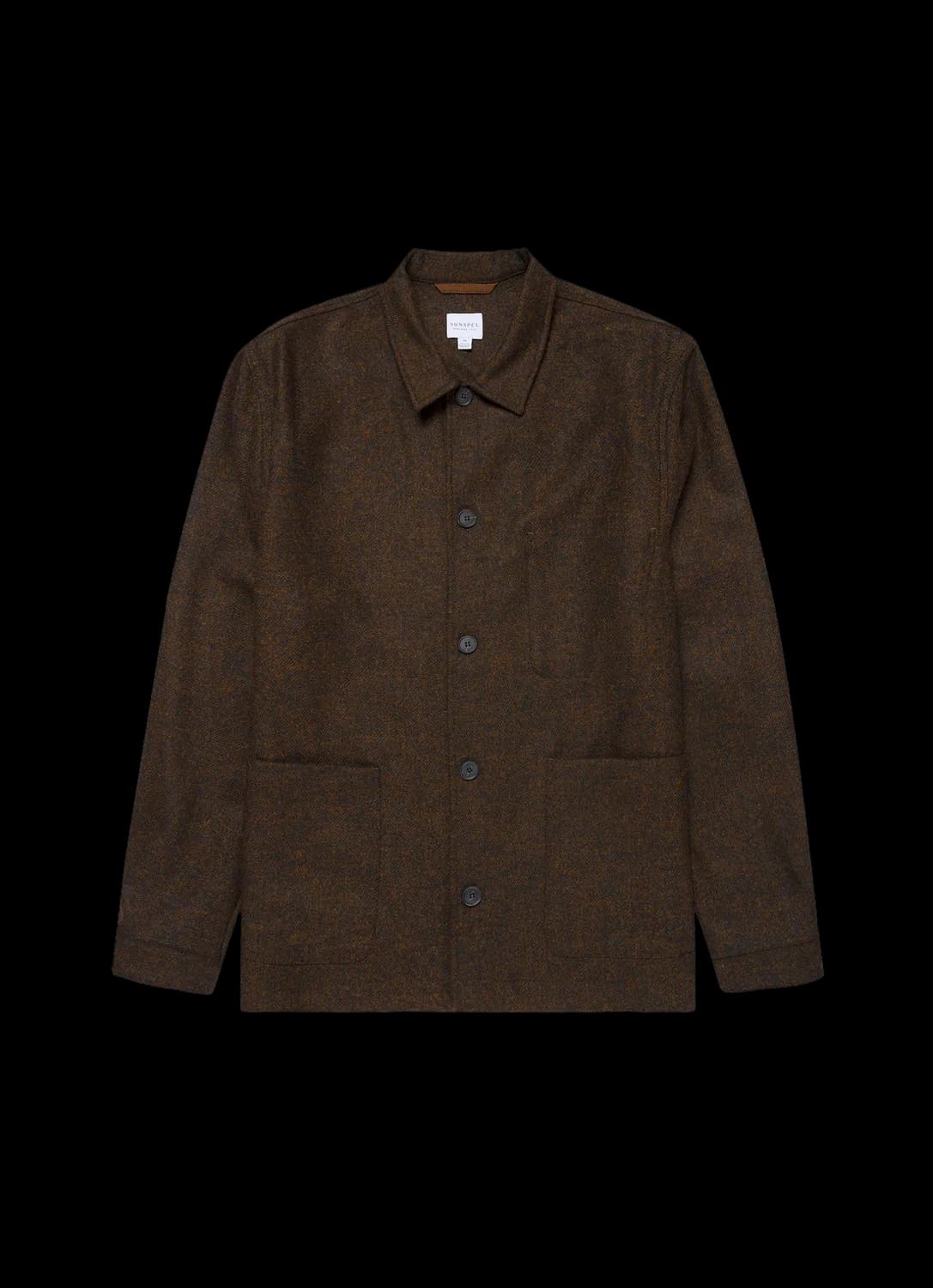 Men's Wool Twin Pocket Jacket in Truffle