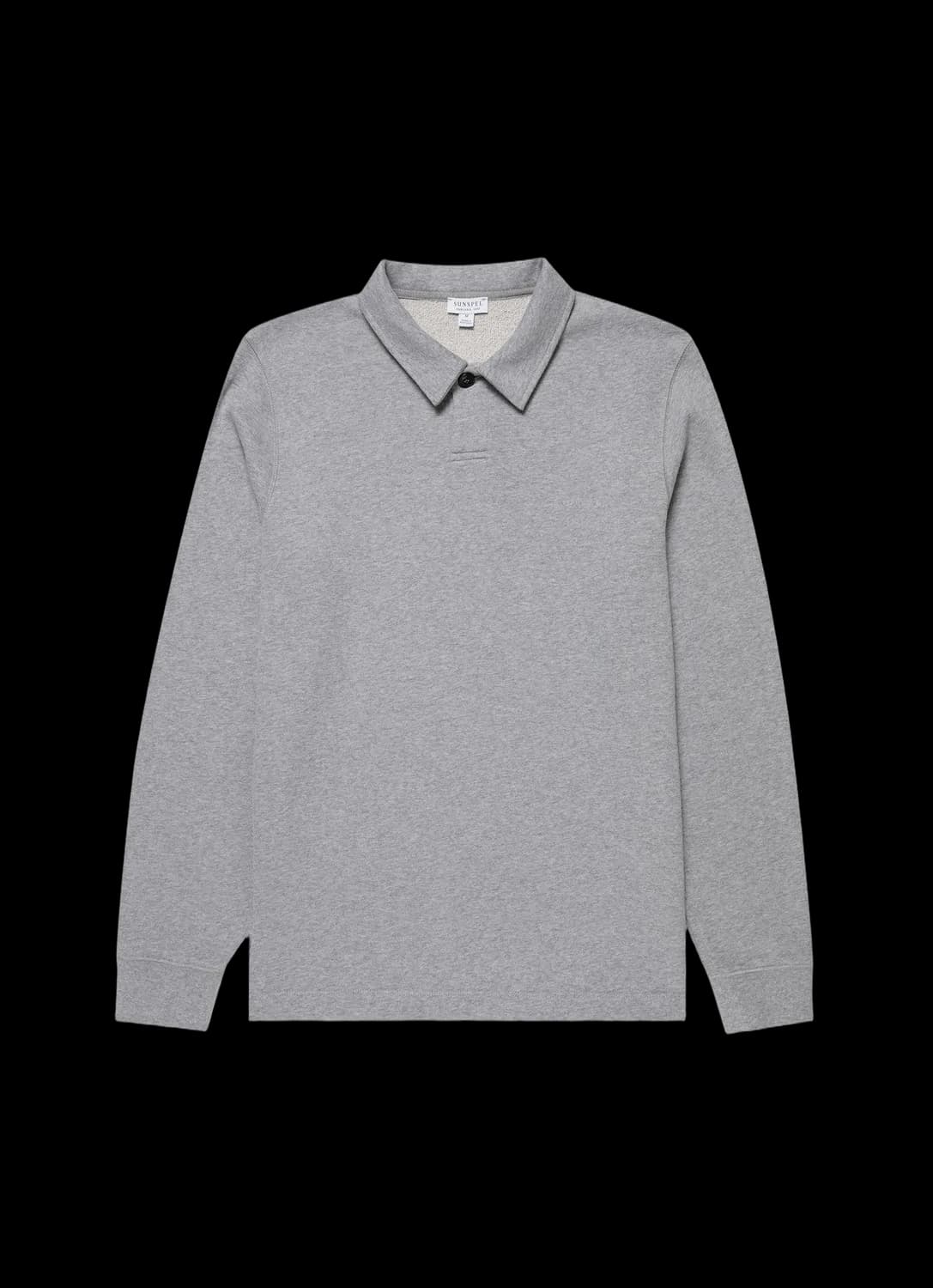 Men's Loopback Polo Sweatshirt in Grey Melange