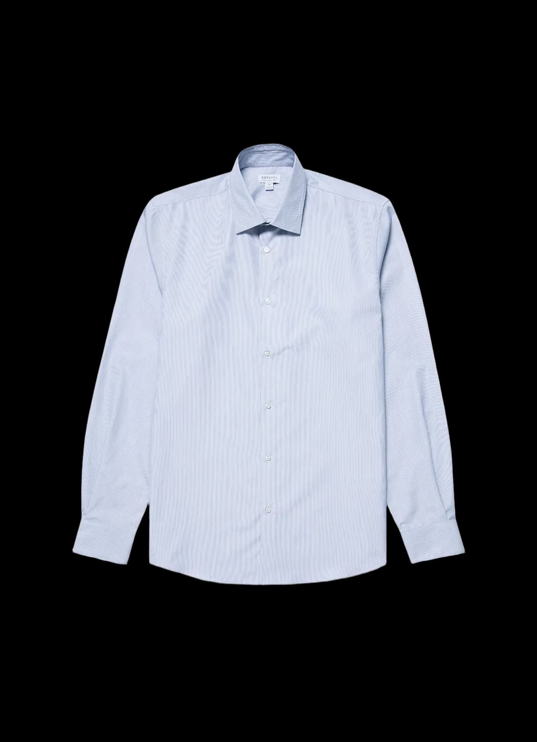Men's Sea Island Cotton Shirt in Navy/White Fine Stripe