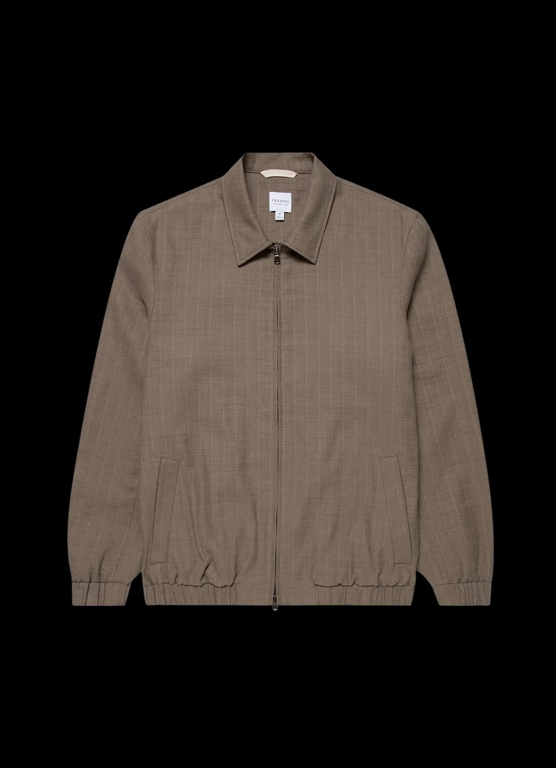 Men's Cotton Raffia Blouson Jacket in Dark Stone