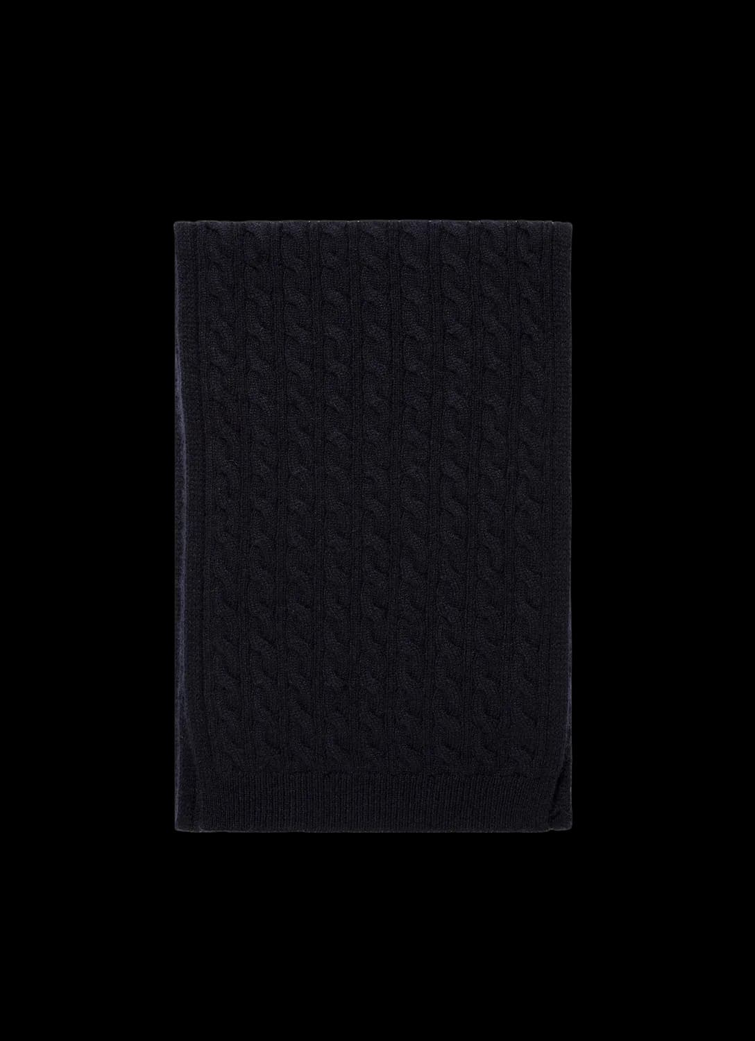Men's Cashmere Cable Scarf in Navy