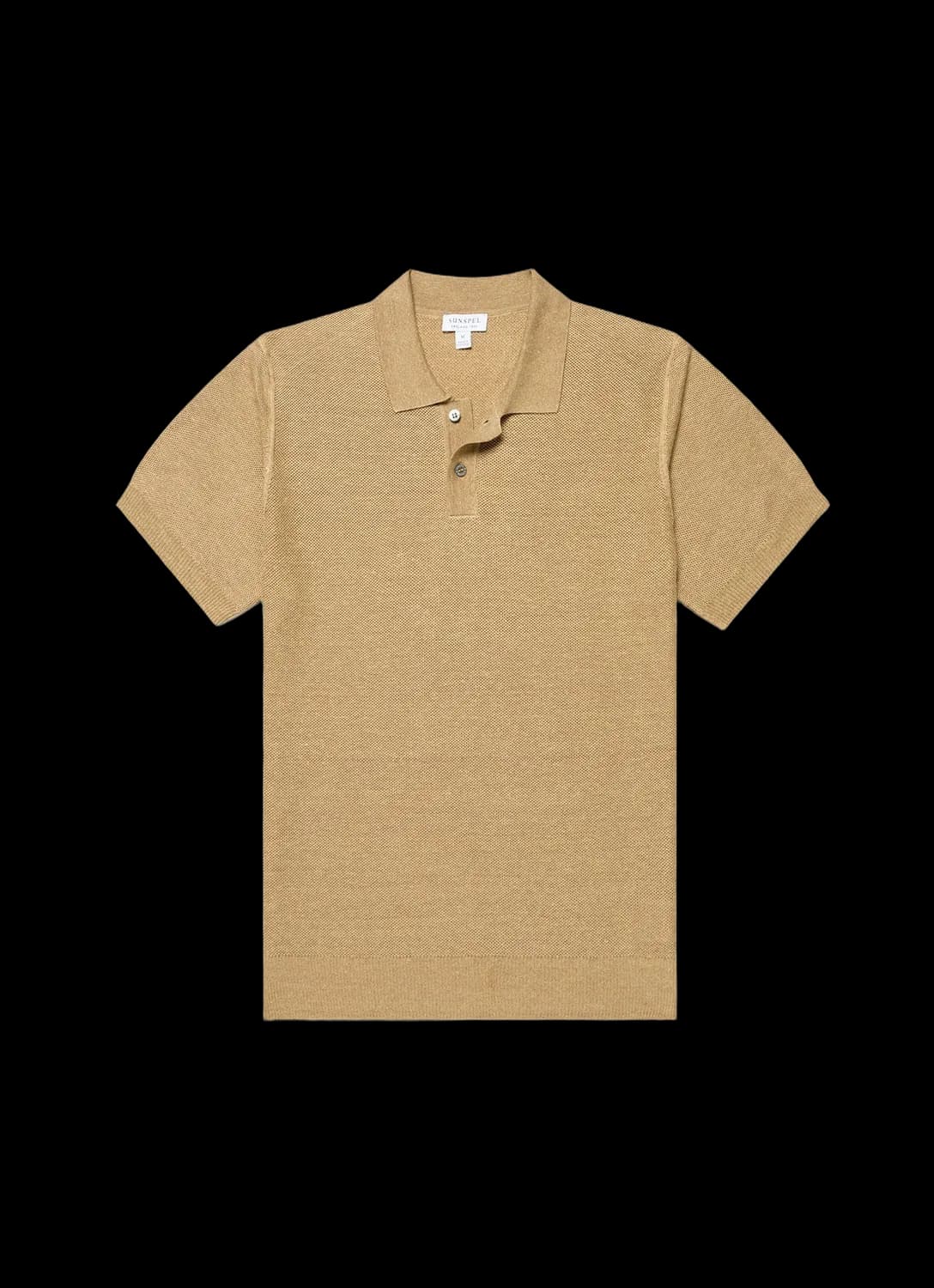 Men's Silk Linen Honeycomb Polo in Hazelwood