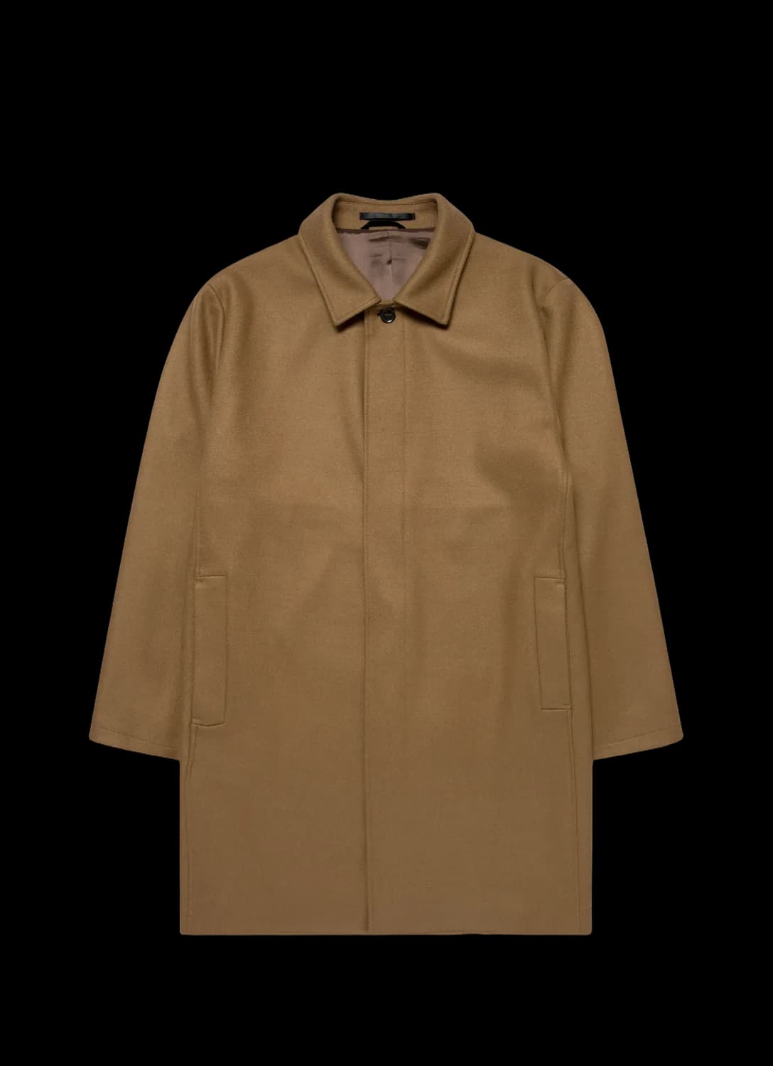 Men's Boiled Wool Coat in Mole