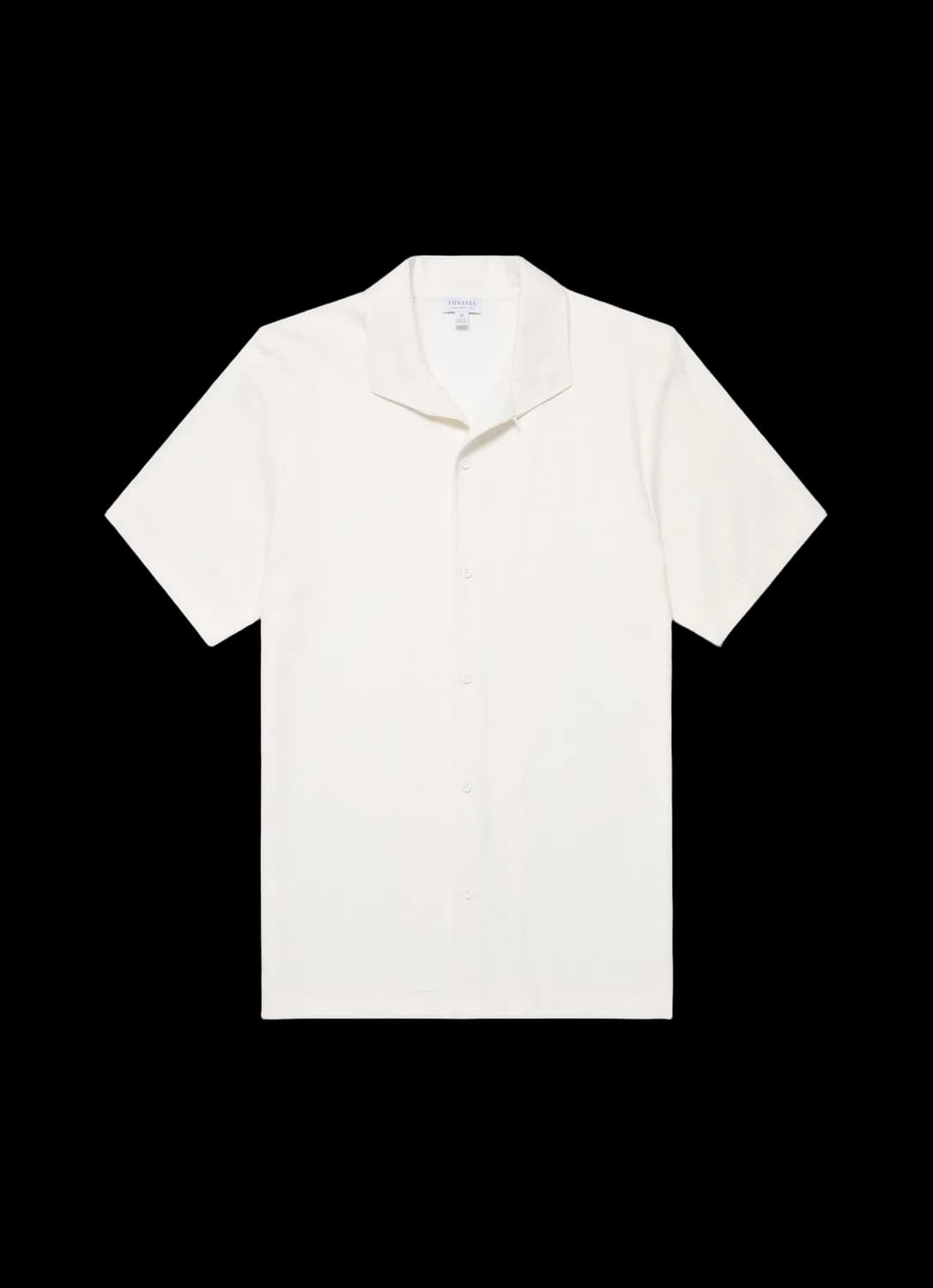 Men's Short Sleeve Textured Jersey Shirt in Ecru