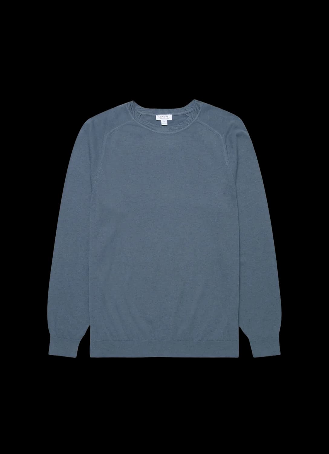 Men's Sea Island Cashmere Crew Neck Jumper in Slate Blue