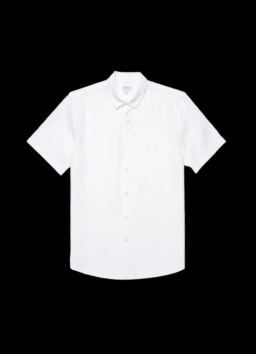Men's Short Sleeve Linen Shirt in White