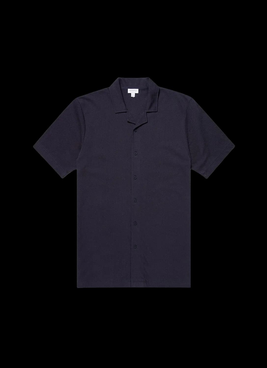 Men's Riviera Camp Collar Shirt in Navy