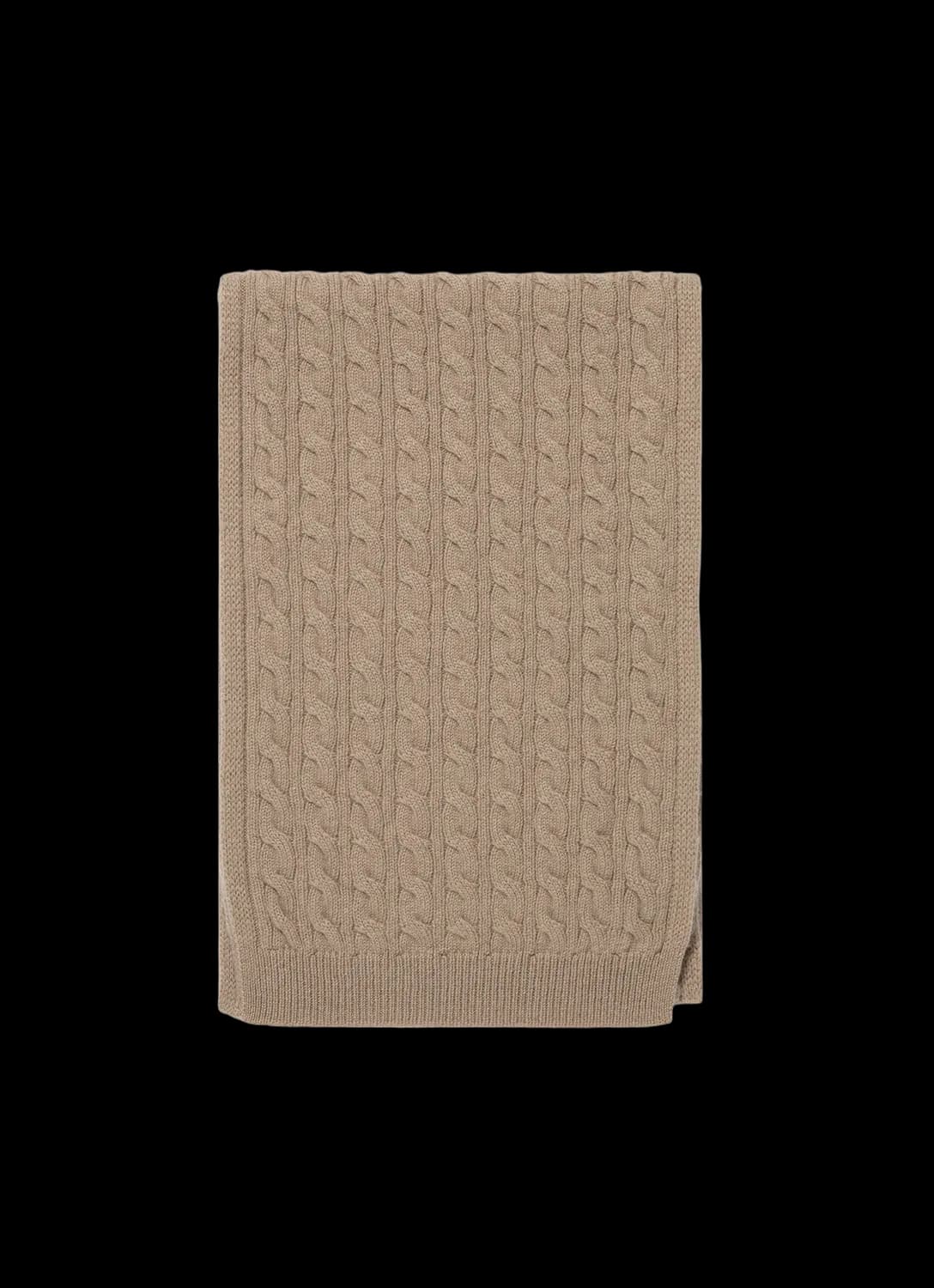 Men's Cashmere Cable Scarf in Mink