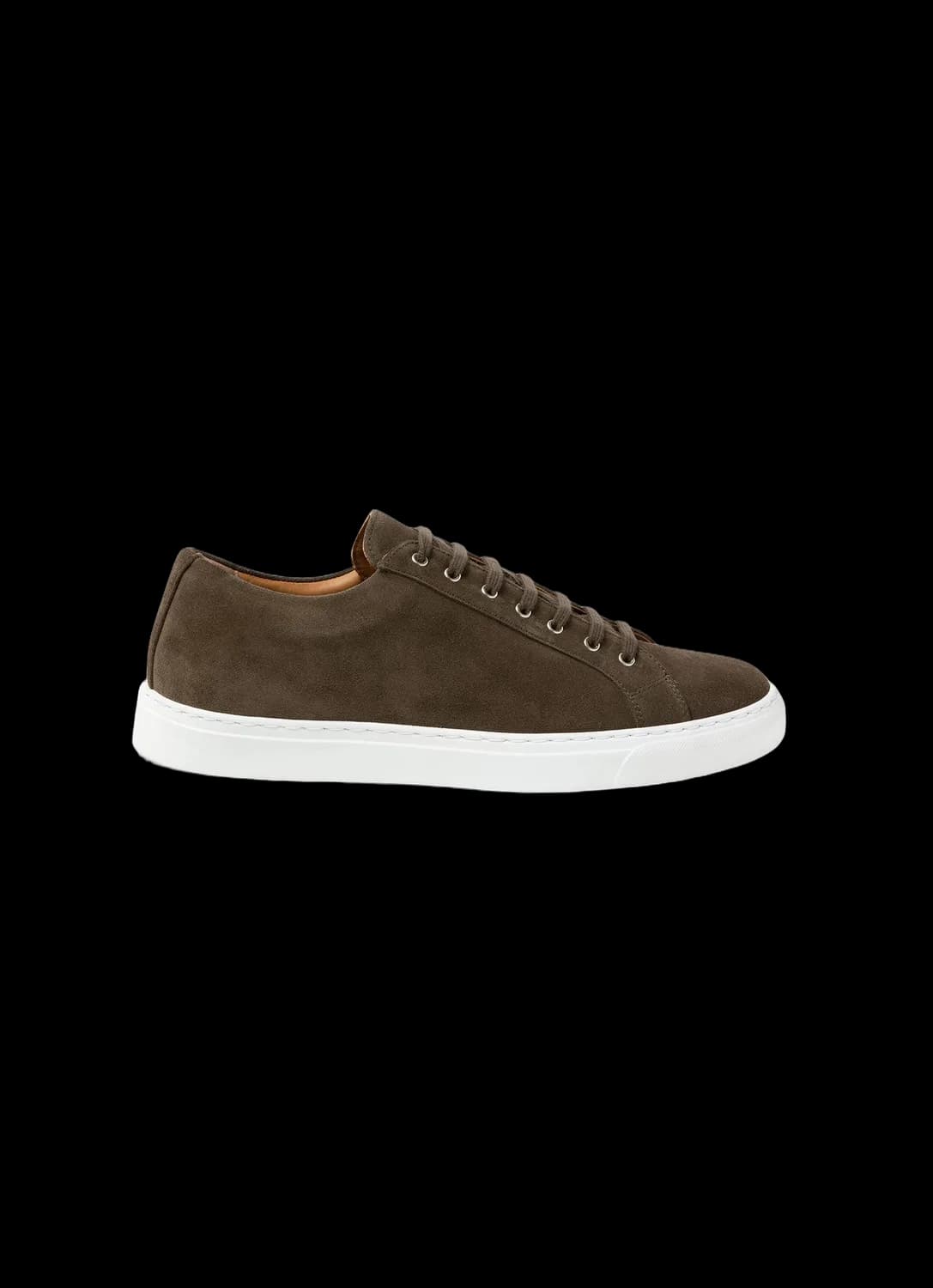 Men's Suede Tennis Shoe in Dark Moss