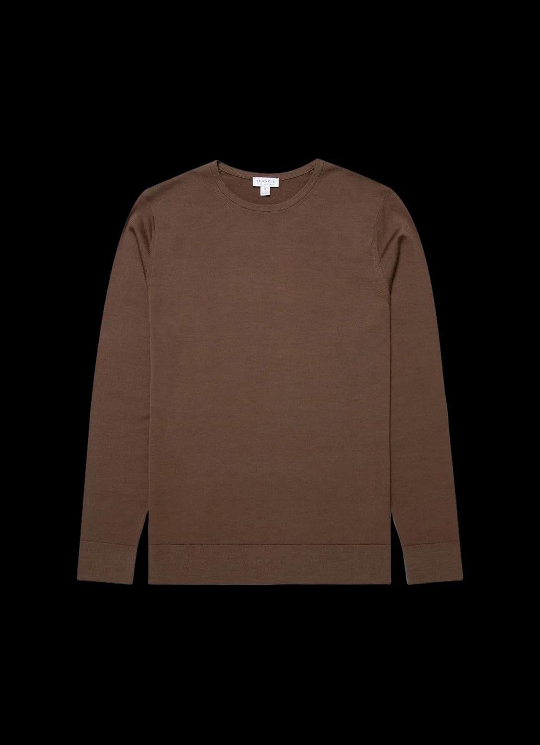 Men's Extra-Fine Merino Crew Neck in Bark