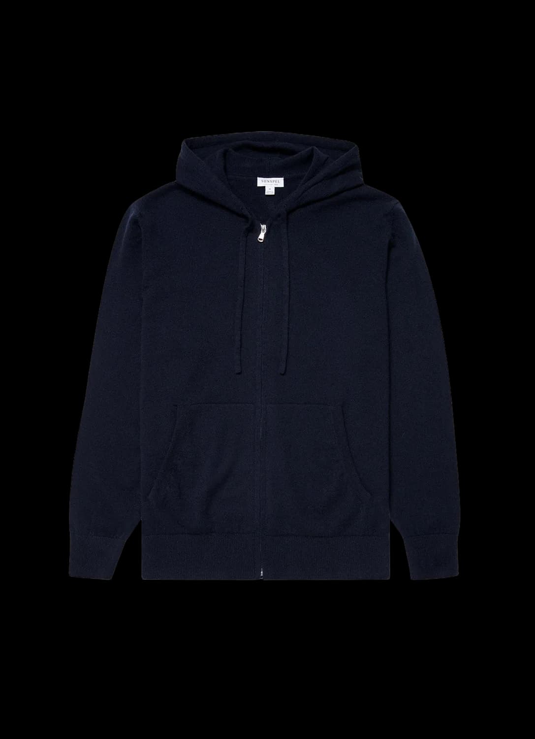 Men's Cashmere Zip Hoodie in Navy