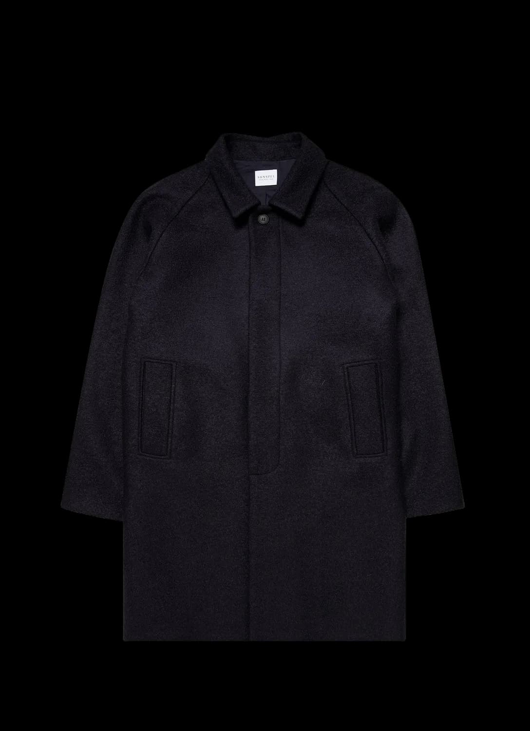 Men's Boiled Wool Car Coat in Navy