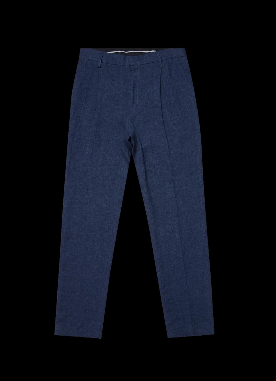 Men's Pleated Linen Trouser in Light Navy