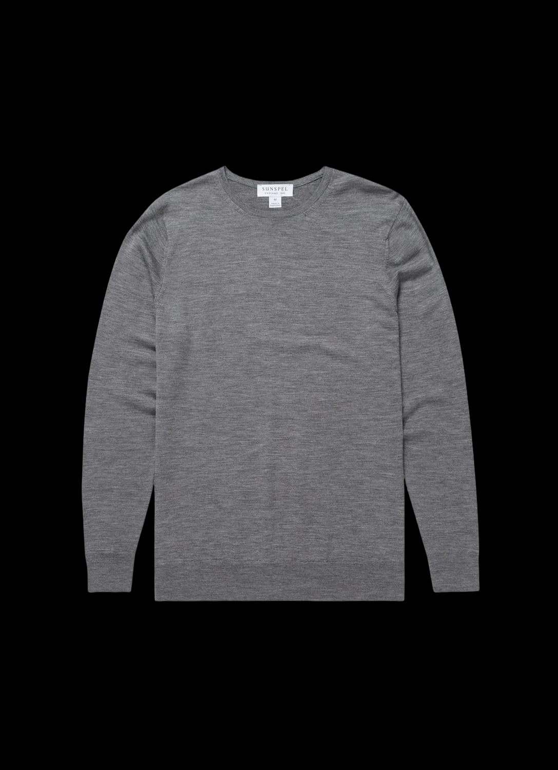 Men's Extra-Fine Merino Crew Neck in Grey Melange