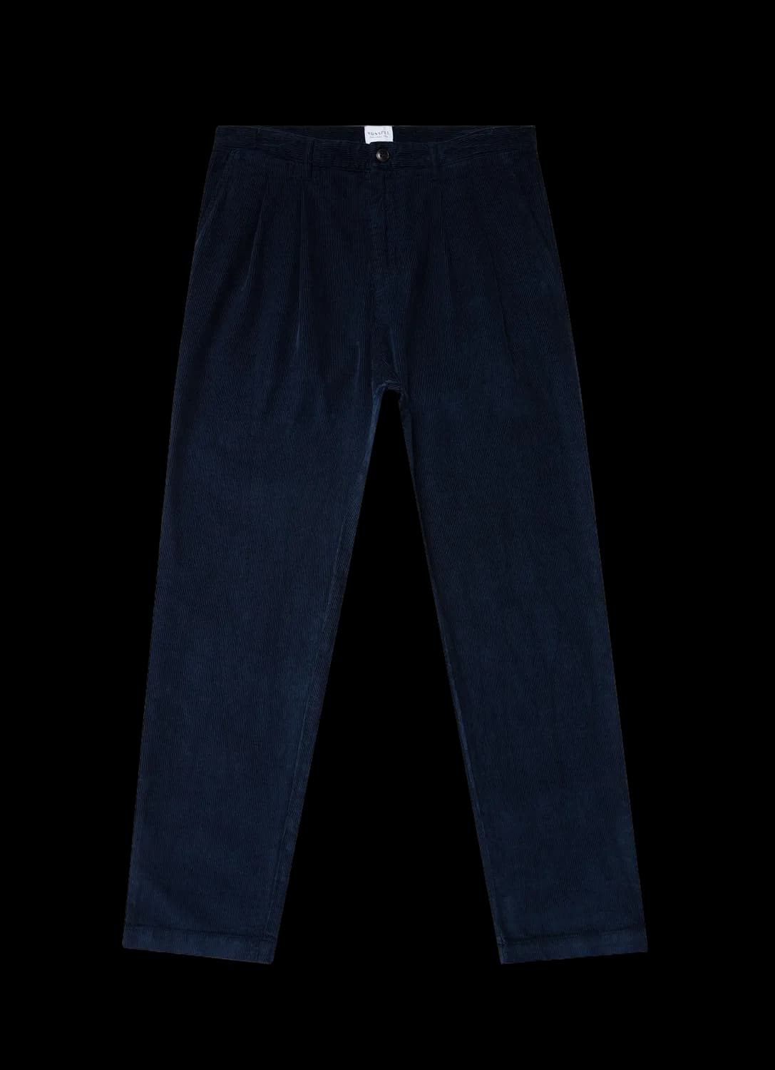 Men's Double Pleat Corduroy Trouser in Navy