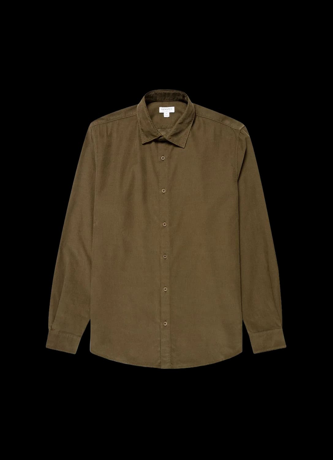 Men's Fine Cord Shirt in Loden Green