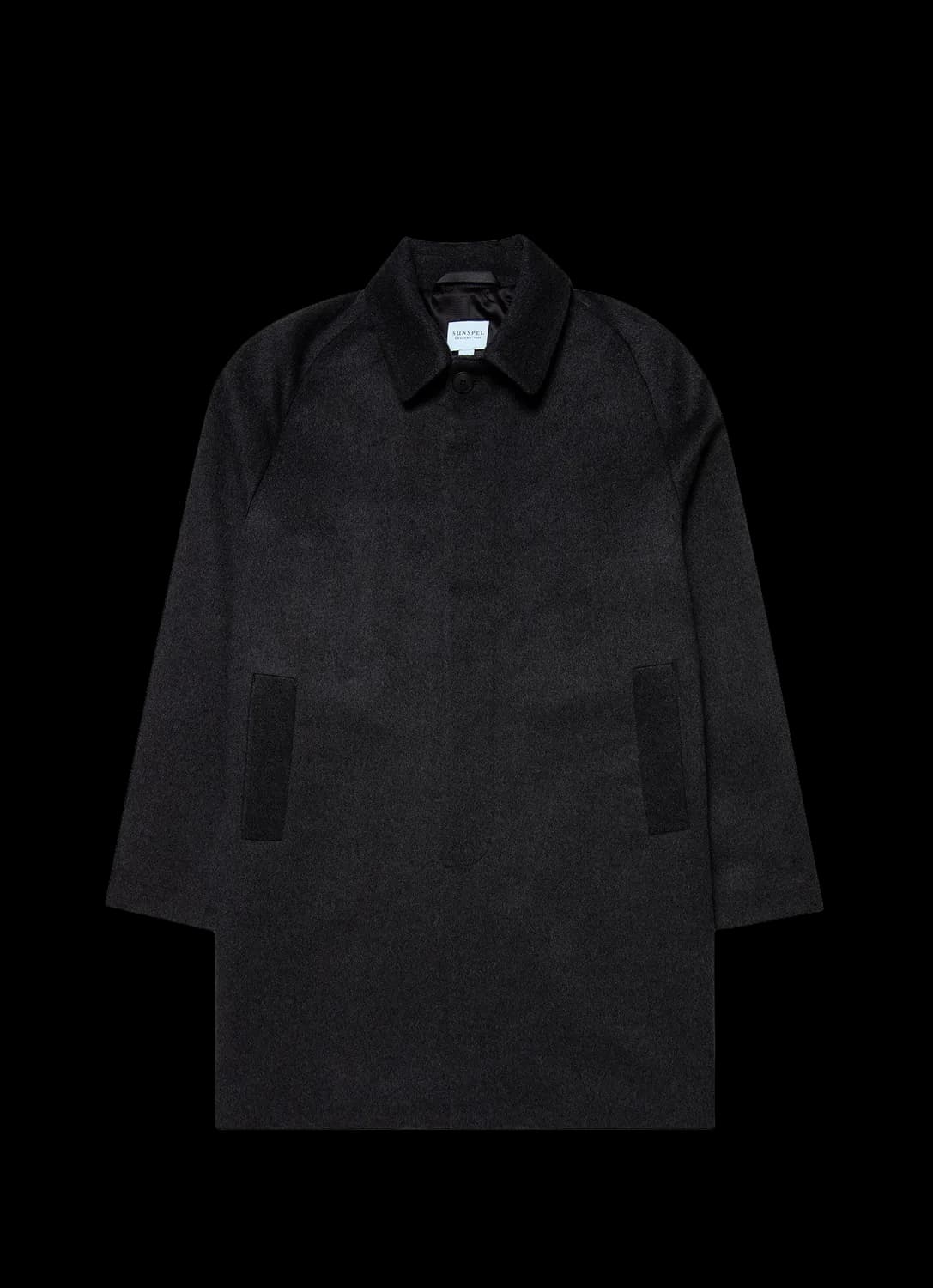 Men's Cashmere Car Coat in Charcoal Melange