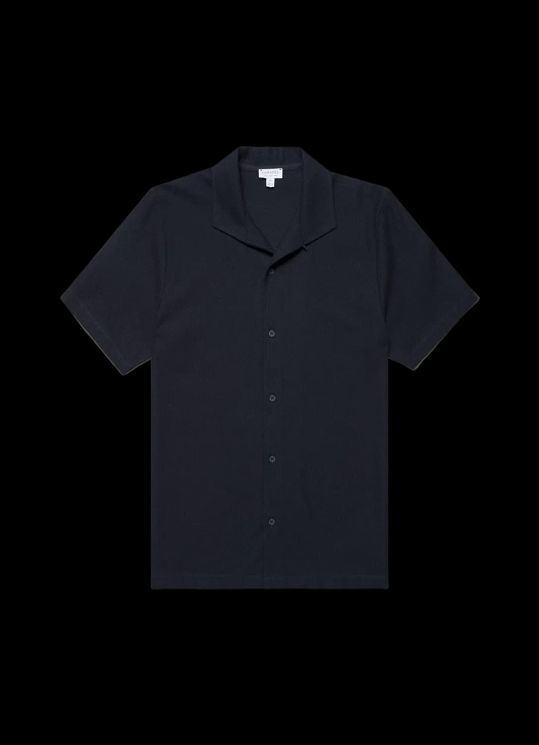 Men's Short Sleeve Textured Jersey Shirt in Midnight Navy