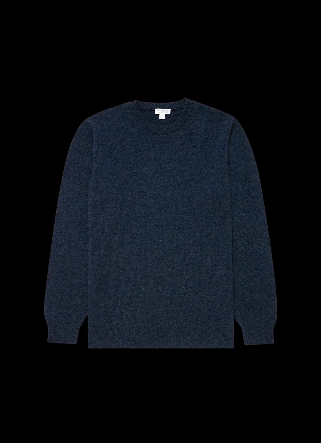 Men's Cashmere Crew Neck Jumper in Navy Melange