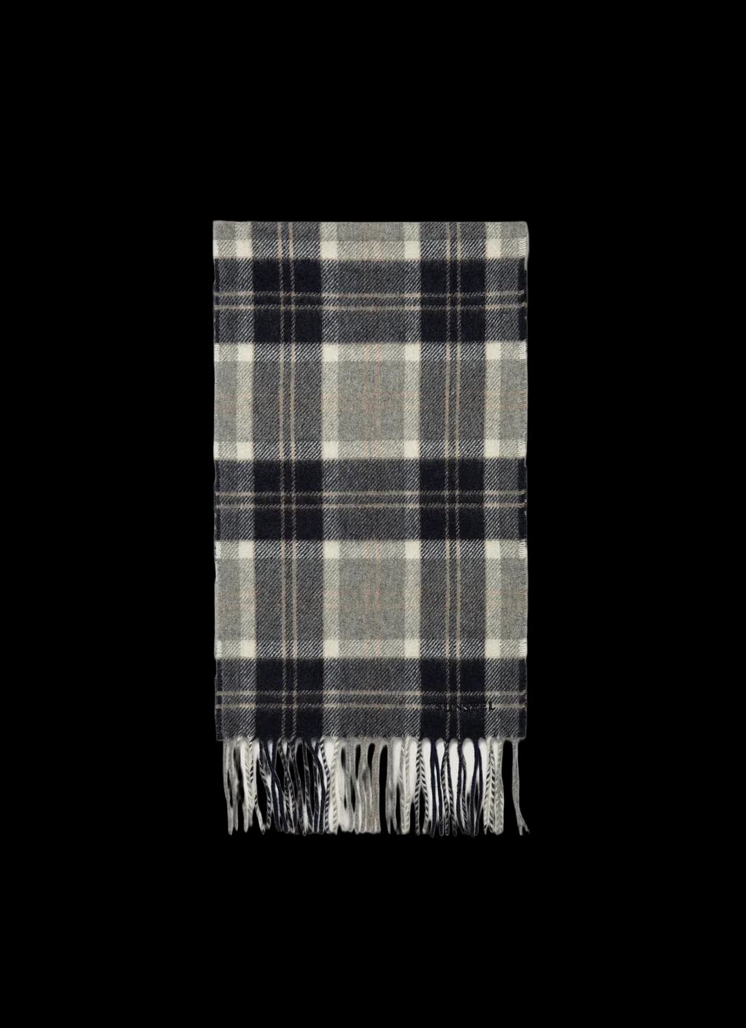 Men's Cashmere Scarf in Navy Check