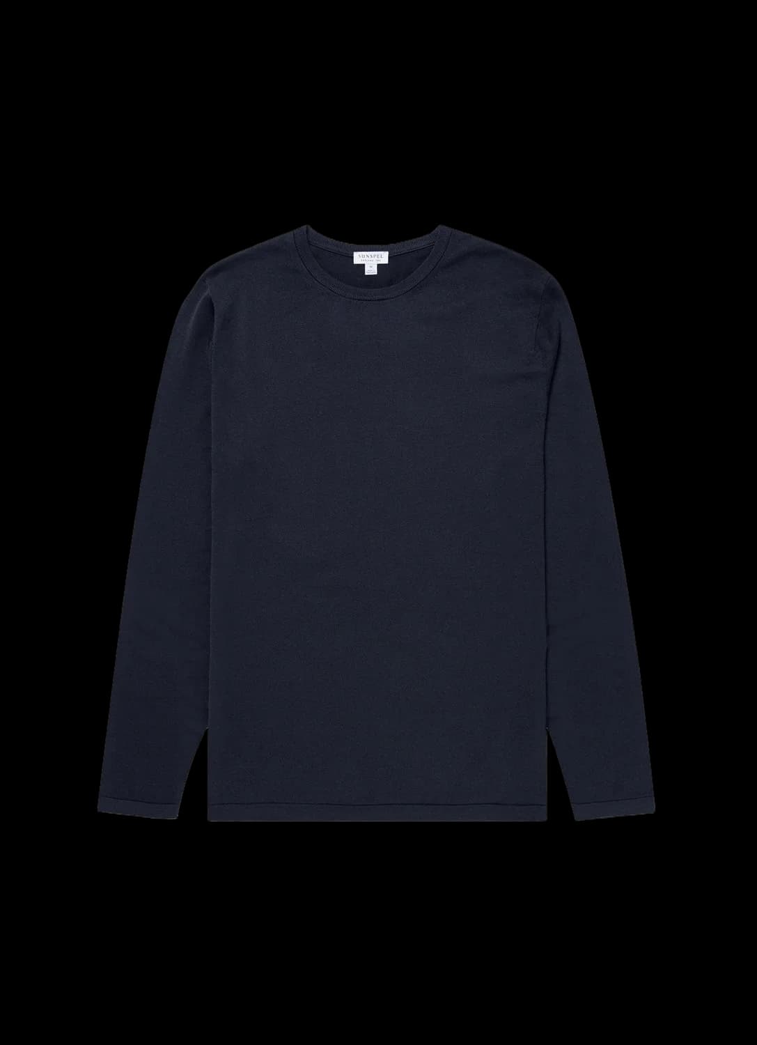 Men's Sea Island Cotton Crew Neck Jumper in Light Navy