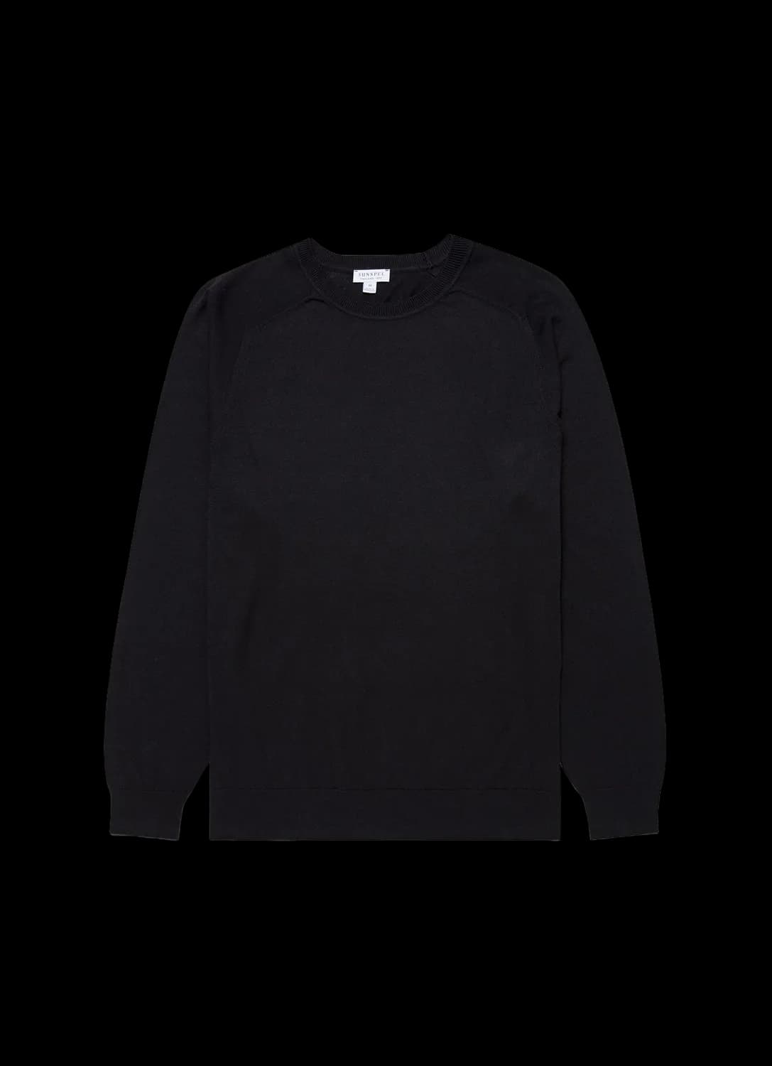 Men's Sea Island Cashmere Crew Neck Jumper in Black