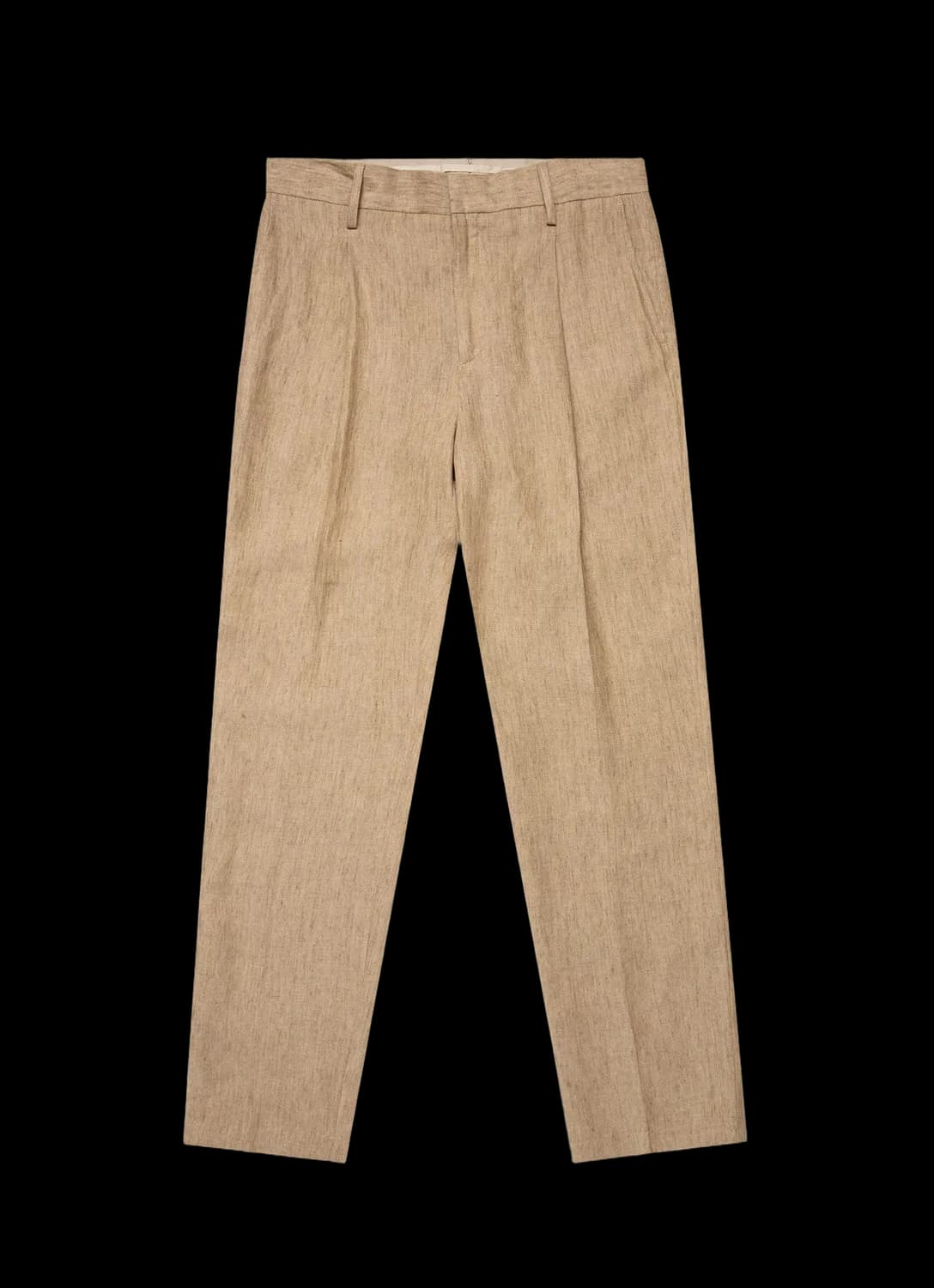 Men's Pleated Linen Trouser in Dune Melange