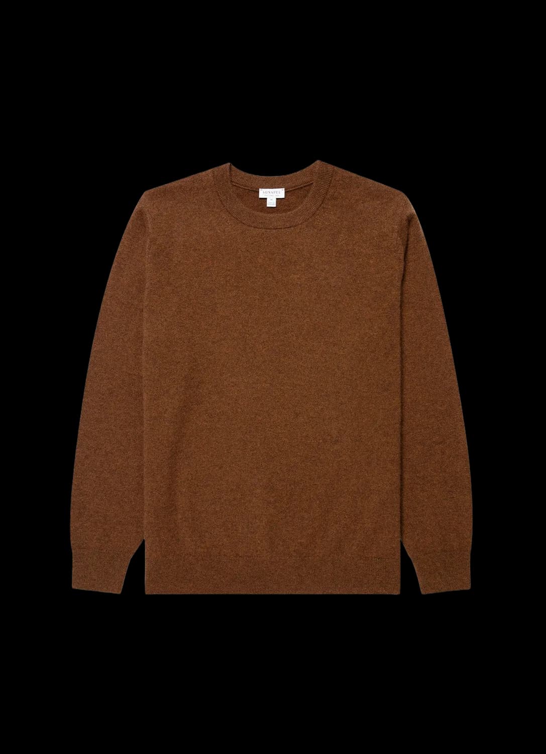 Men's Cashmere Crew Neck Jumper in Chestnut Melange