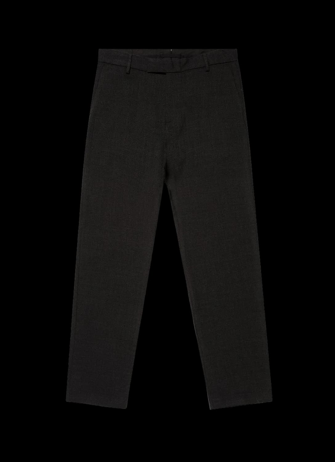 Men's Textured Wool Trouser in Dark Charcoal Melange
