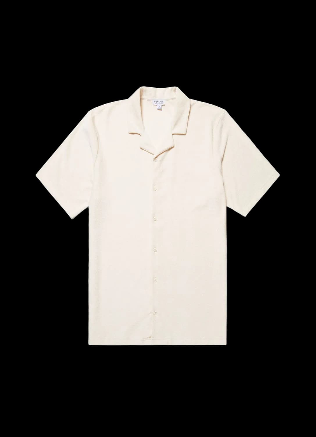 Men's Undyed Towelling Camp Collar Shirt in Undyed