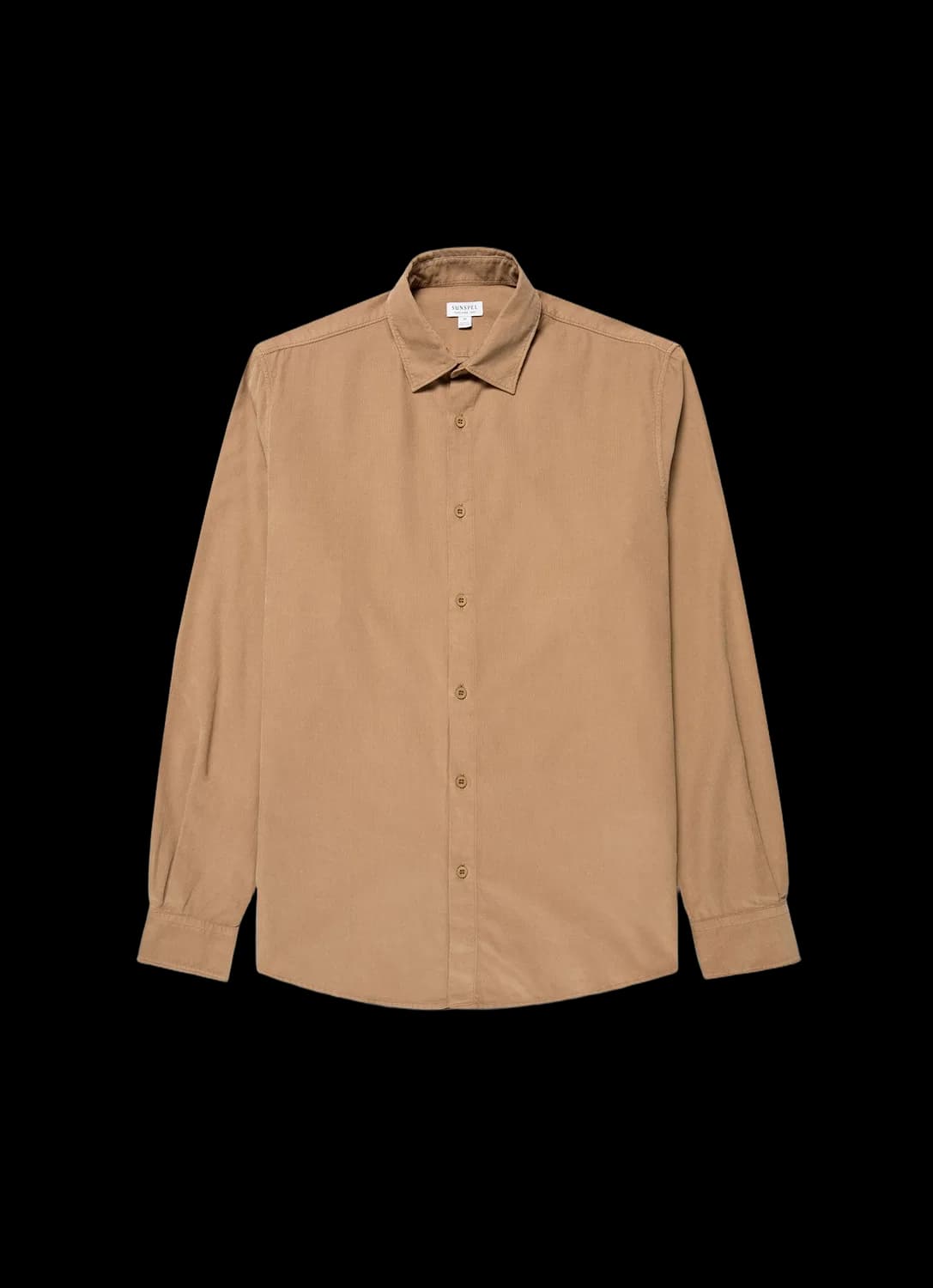 Men's Fine Cord Shirt in Dark Beige