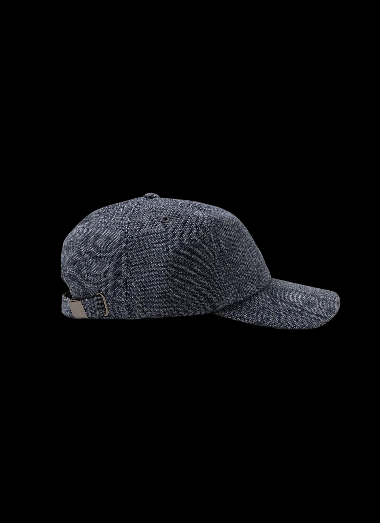 Cotton Linen Twill Cap in Denim Blue