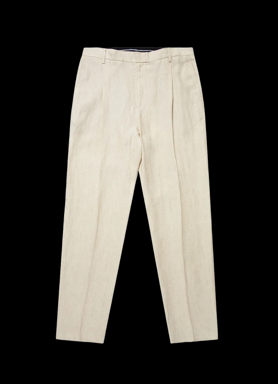 Men's Pleated Linen Trouser in Light Sand
