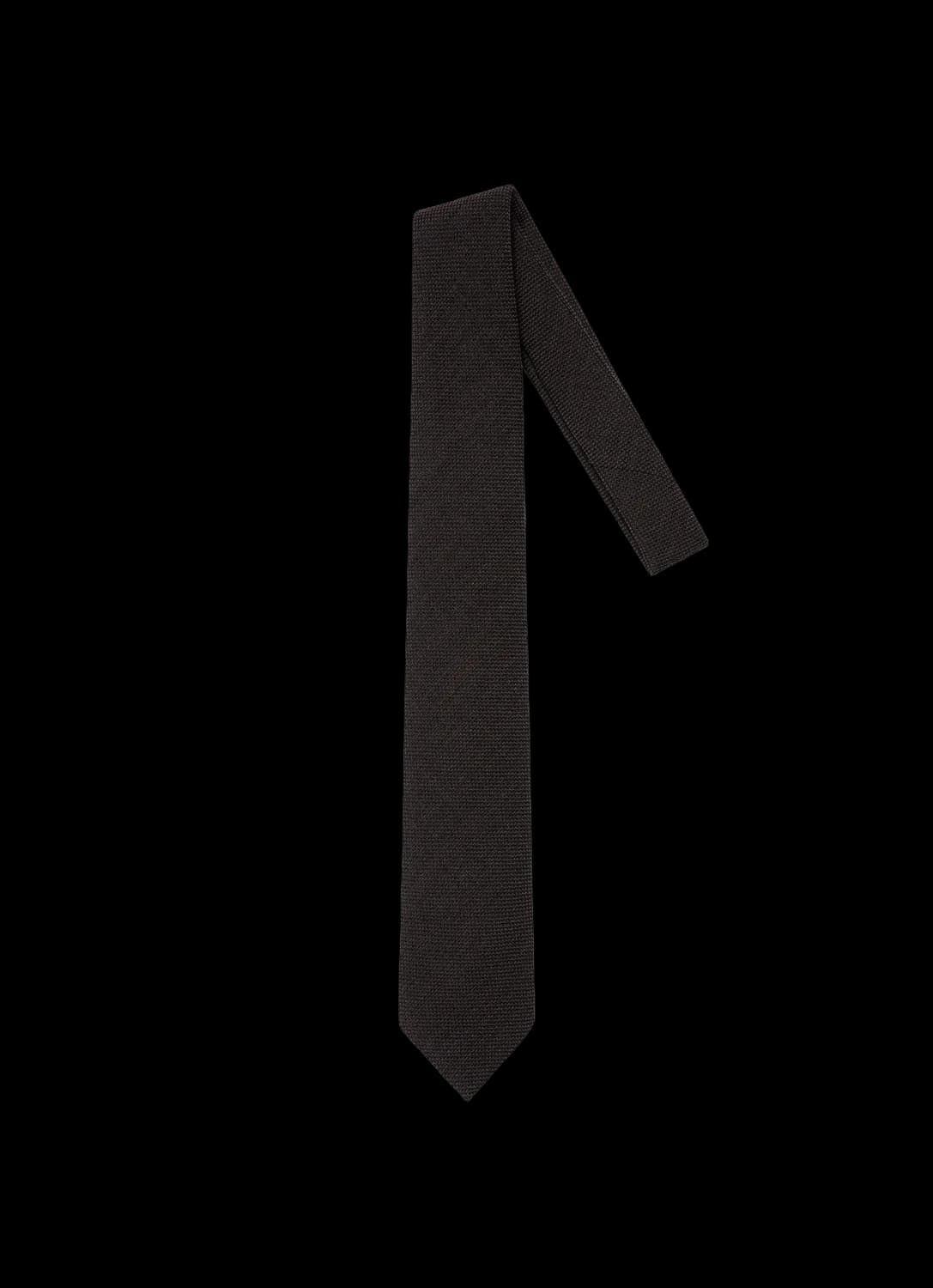 Men's Textured Wool Tie in Truffle